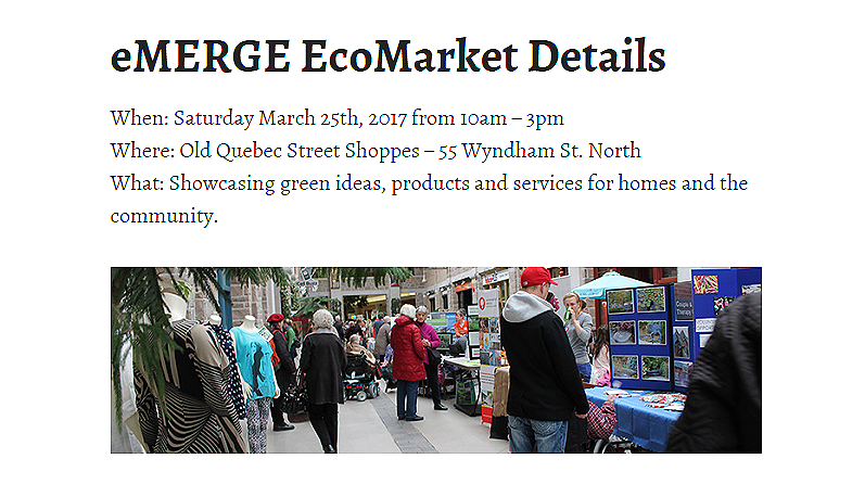 Visit Eyedro at the 10th Annual Guelph eMERGE EcoMarket March 25th, 2017
